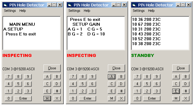 Pinhole Detector software screenshots